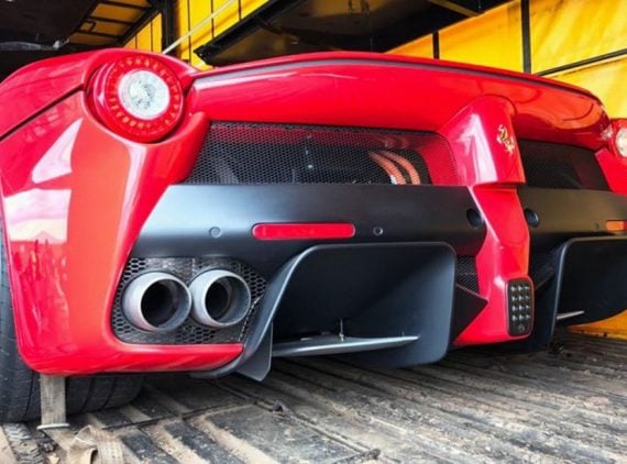 rear view laferrari in transit